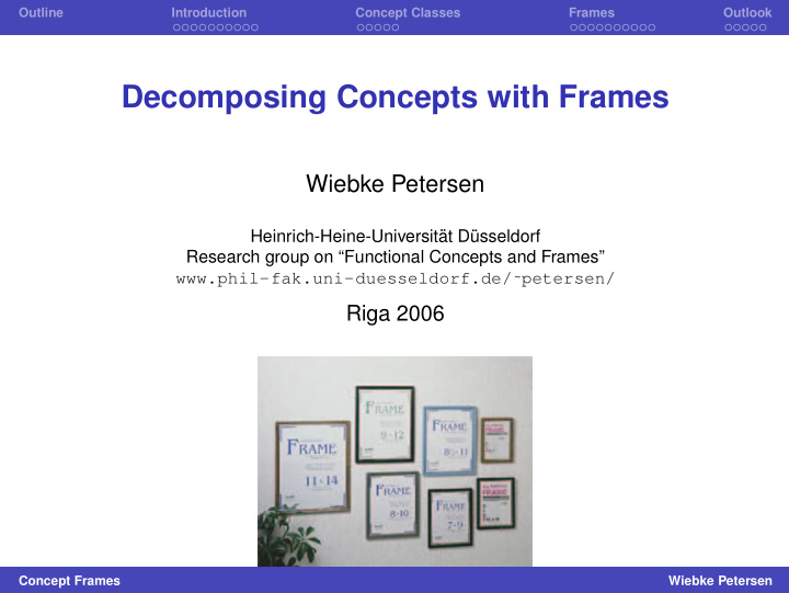 decomposing concepts with frames