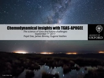 Chemodynamical insights with TGAS-APOGEE  The science of Gaia and future challenges September 1 st