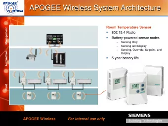 APOGEE Wireless System Architecture  APOGEE Wireless System Architecture  Room Temperature Sensor