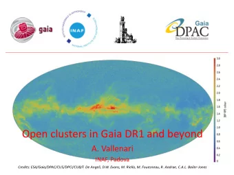 Open clusters in Gaia DR1 and beyond  A. Vallenari  INAF, Padova  Credits: