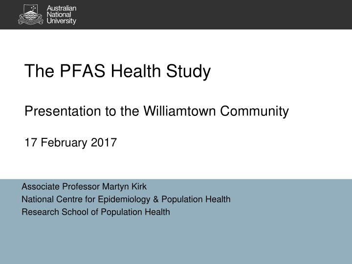 the pfas health study