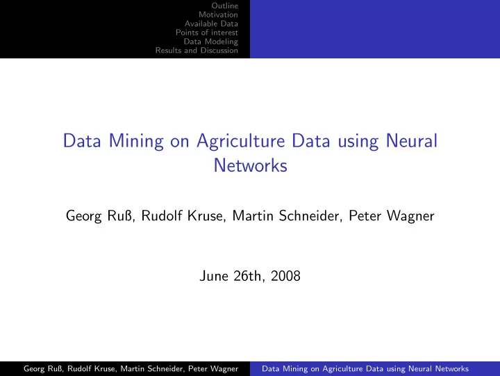 data mining on agriculture data using neural networks