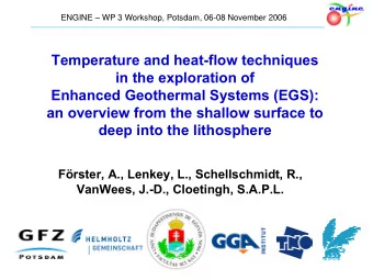 Temperature and heat-flow techniques  in the exploration of  Enhanced Geothermal Systems (EGS):  an
