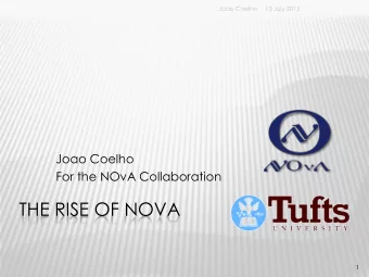 THE RISE OF NOVA  1  Joao Coelho  13 July 2015  OUTLINE  Neutrino Oscillations  NuMI Beam