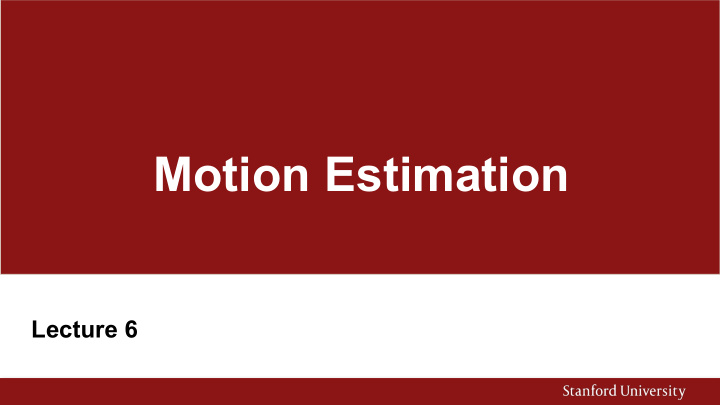 motion estimation