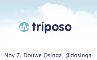 Nov 7, Douwe Osinga, @dosinga  Smart Big Data  What is  Smart Travel Guides  Algorithm based.