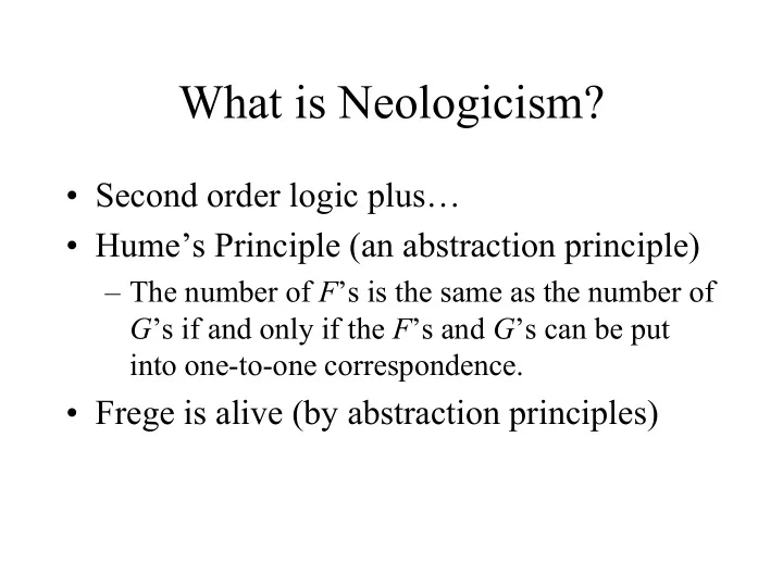 what is neologicism