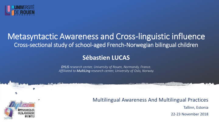 metasyntactic awareness and cross linguistic in infl