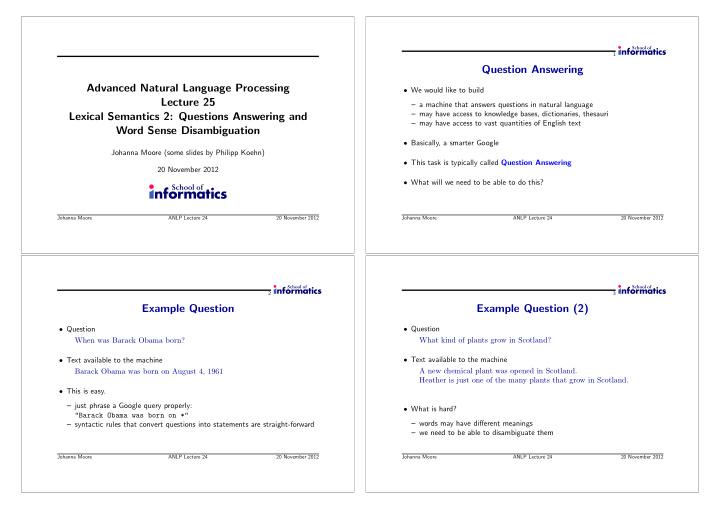 question answering advanced natural language processing