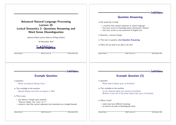 question answering advanced natural language processing