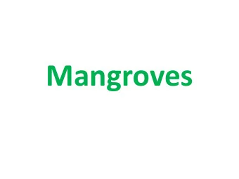 Mangroves  Mangroves are the only woody plants , growing in  the interface between land and sea in