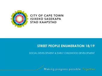 STREET PEOPLE ENUMERATION 18/19  SOCIAL DEVELOPMENT &amp; EARLY CHILDHOOD DEVELOPMENT  Terms and