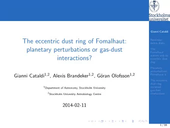 The eccentric dust ring of Fomalhaut:  Reminder:  debris disks  planetary perturbations or gas-dust