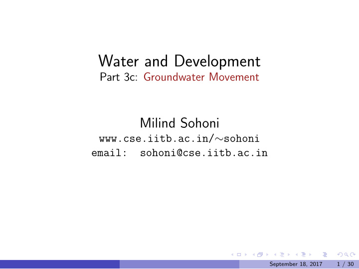 water and development
