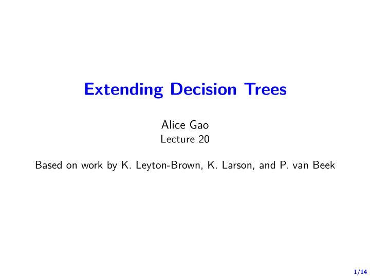 extending decision trees