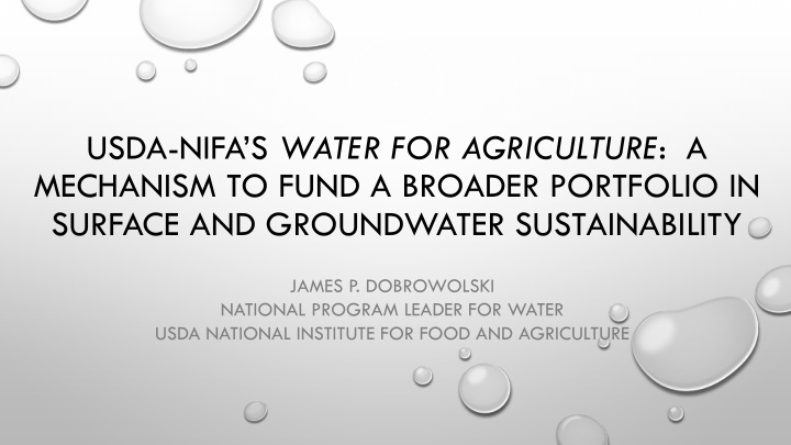 usda nifa s water for agriculture a mechanism to fund a