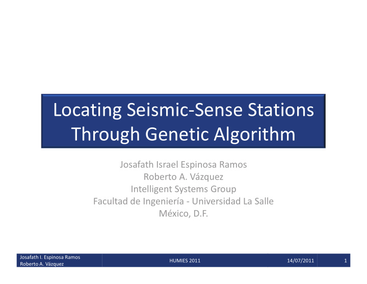 locating seismic sense stations through genetic algorithm