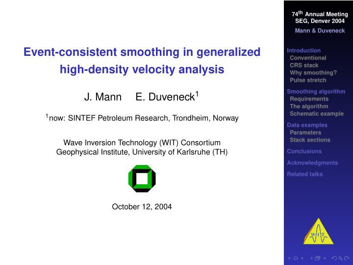 event consistent smoothing in generalized