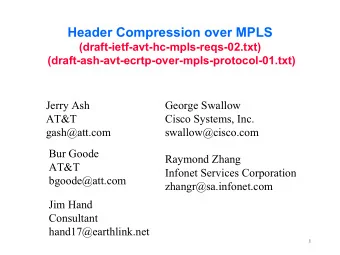 Header Compression over MPLS  (draft-ietf-avt-hc-mpls-reqs-02.txt)