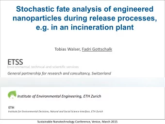 Stochastic fate analysis of engineered  nanoparticles during release processes,  e.g. in an
