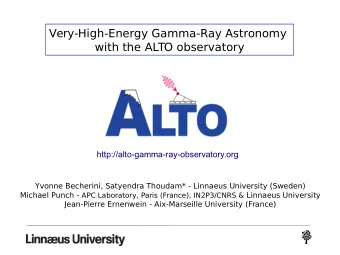 Very-High-Energy Gamma-Ray Astronomy  with the ALTO observatory