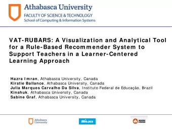 Hazra I m ran , Athabasca University, Canada Kirstie Ballance , Athabasca University, Canada Julia