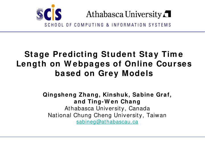 stage predicting student stay tim e length on w ebpages