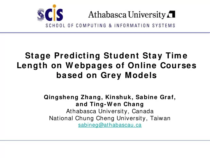 stage predicting student stay tim e length on w ebpages