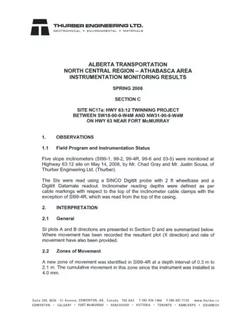 -   THURBER ENGINEERING LTD  . GEOTECHN I CAL  ENVIRONMENTAL   MATERIALS  ALBERTA