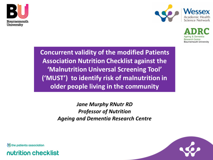 concurrent validity of the modified patients