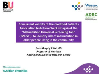 Concurrent validity of the modified Patients  Association Nutrition Checklist against the