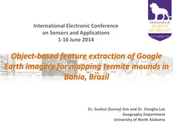 Object   based feature extraction of Google based feature extraction of Google  Object Earth