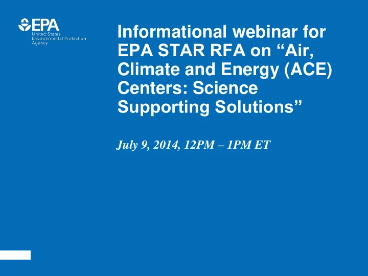 informational webinar for