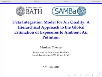 Data Integration Model for Air Quality: A  Hierarchical Approach to the Global  Estimation of