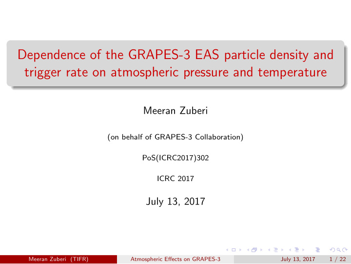 dependence of the grapes 3 eas particle density and