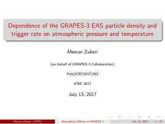 Dependence of the GRAPES-3 EAS particle density and  trigger rate on atmospheric pressure and