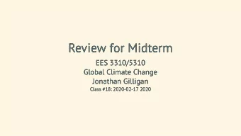 Review for Midterm  Review for Midterm  EES 3310/5310  EES 3310/5310  Global Climate Change  Global