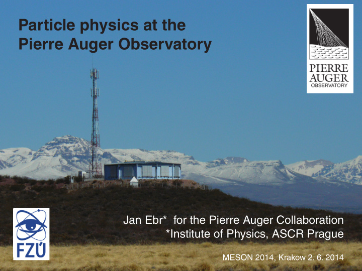 particle physics at the pierre auger observatory