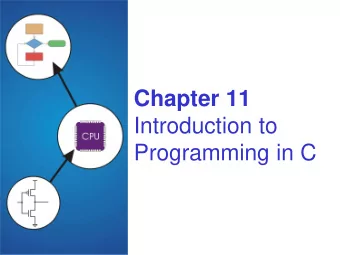 Chapter 11  Introduction to  Programming in C  C: A High-Level Language  Gives symbolic names to
