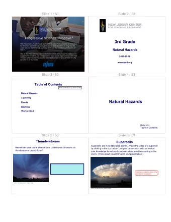 3rd Grade  Natural Hazards  2015-11-10  www.njctl.org  Slide 3 / 53  Slide 4 / 53  Table of