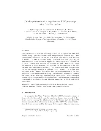 On the properties of a negative-ion TPC prototype  with GridPix readout C. Ligtenberg a,  , M.