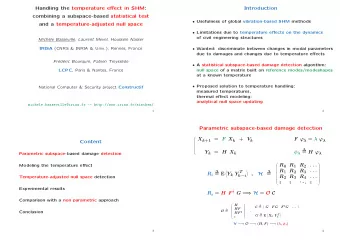 R 0 R 1 R 2 . . .  Modeling the temperature effect                 R 1 R 2