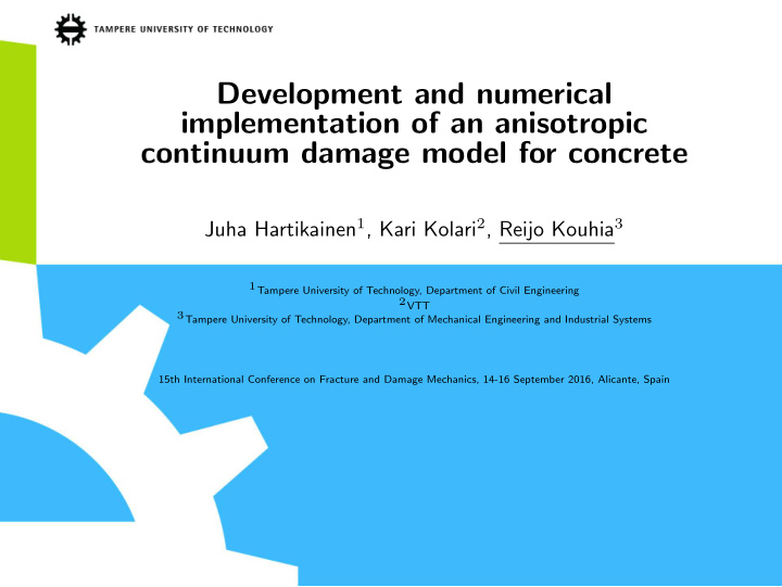 development and numerical implementation of an