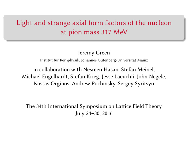 light and strange axial form factors of the nucleon at