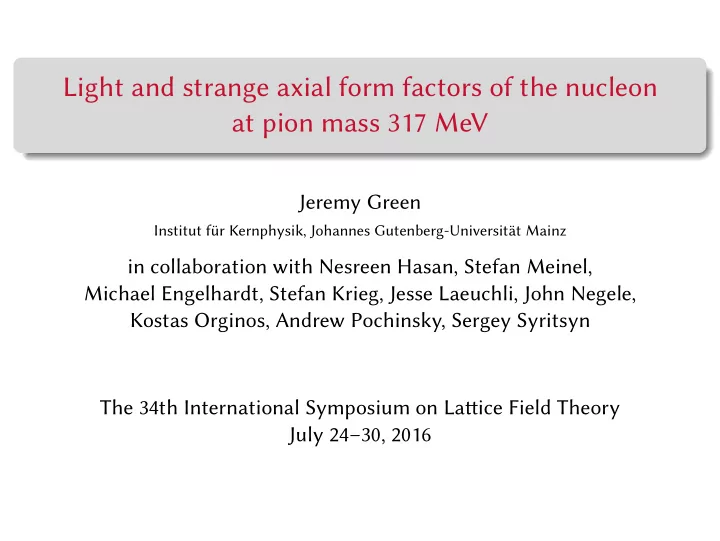 light and strange axial form factors of the nucleon at
