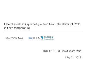 Fate of axial U(1) symmetry at two flavor chiral limit of QCD  in finite temperature  Yasumichi