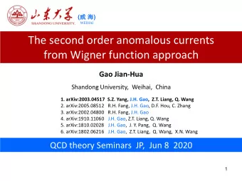 from Wigner function approach  Gao Jian-Hua  Shandong University,  Weihai,  China  1.