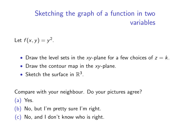 sketching the graph of a function in two variables