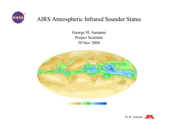 AIRS Atmospheric Infrared Sounder Status  George H. Aumann  Project Scientist  30 Nov 2004  H. H.