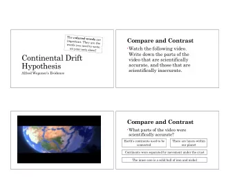 Continental Drift  video that are scientifically  Hypothesis  accurate, and those that are